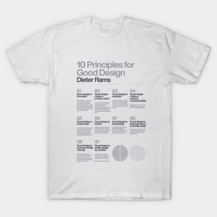 10 Principles for a good Design, Dieter Rams, White, Braun, Helvetica, Typographic, Quote, Modern Art, Wall Ar, Industrial Design T-Shirt